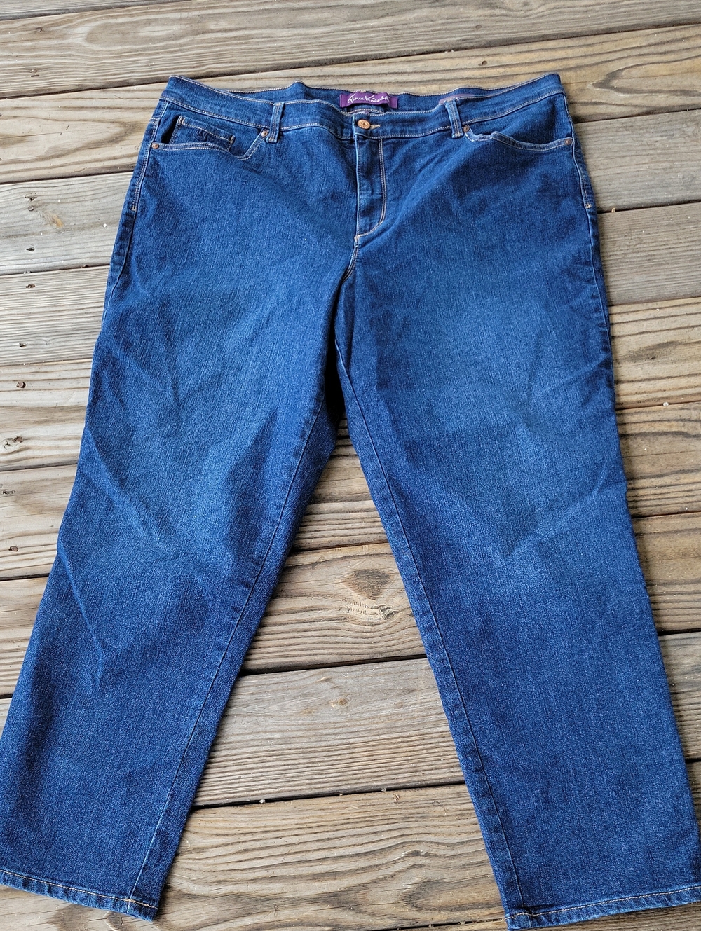 Gloria Vanderbilt Straight Leg Jeans - Dark Blue Amanda
